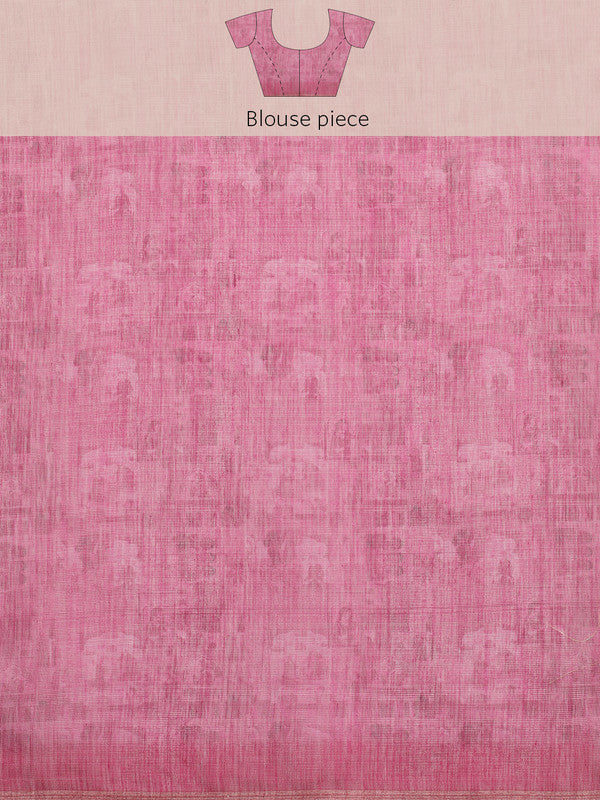 Multicolor Abstract Silk Cotton Saree with Unstitched Blouse