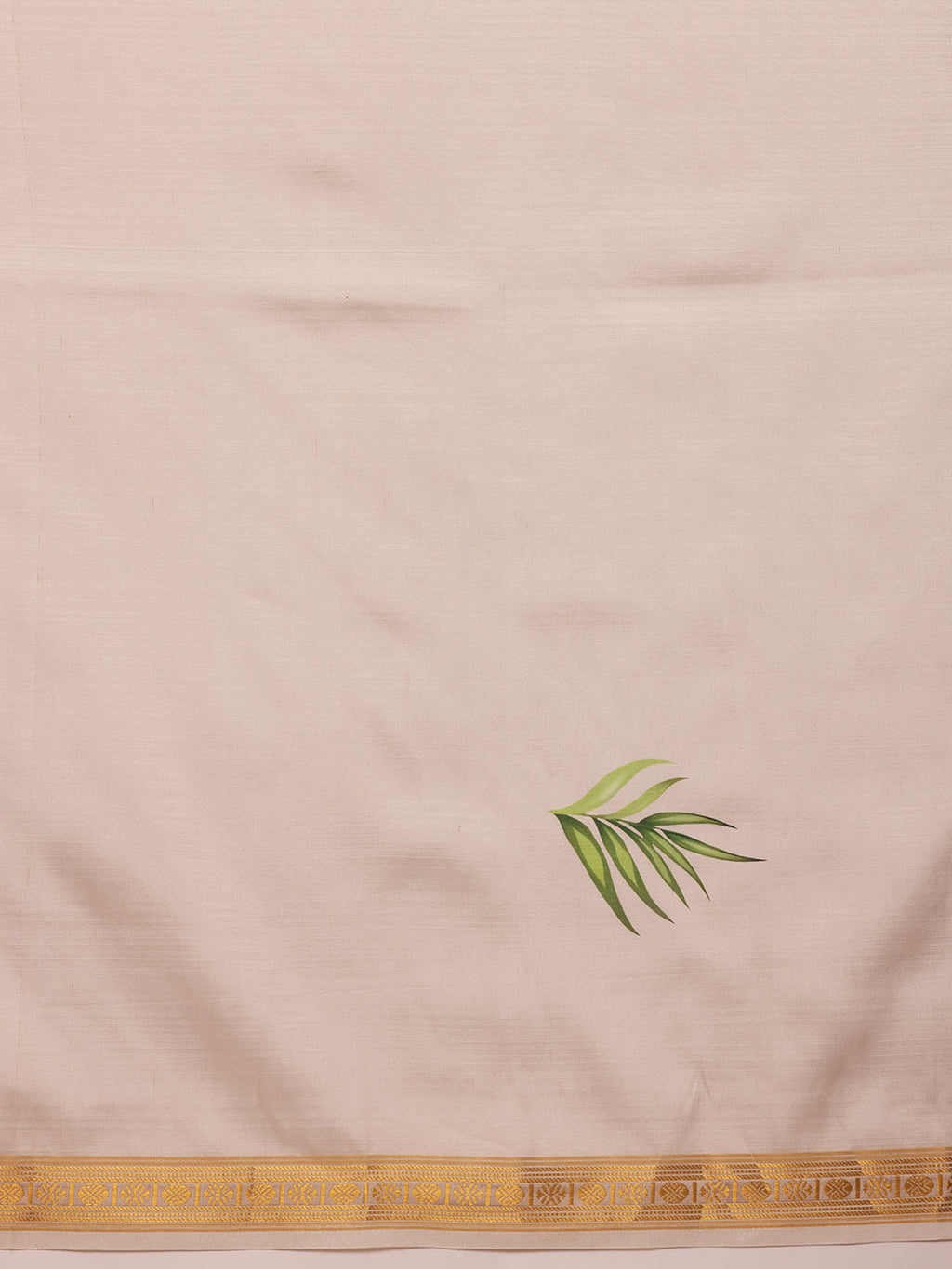 Off White Onam Art Silk Saree with Floral Digital Print