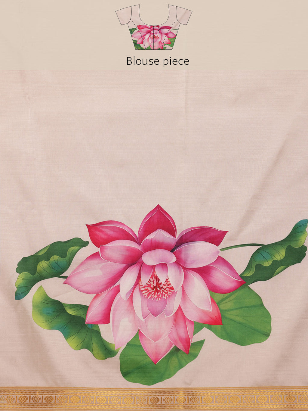 White Onam Art Silk Floral Digital Print Saree