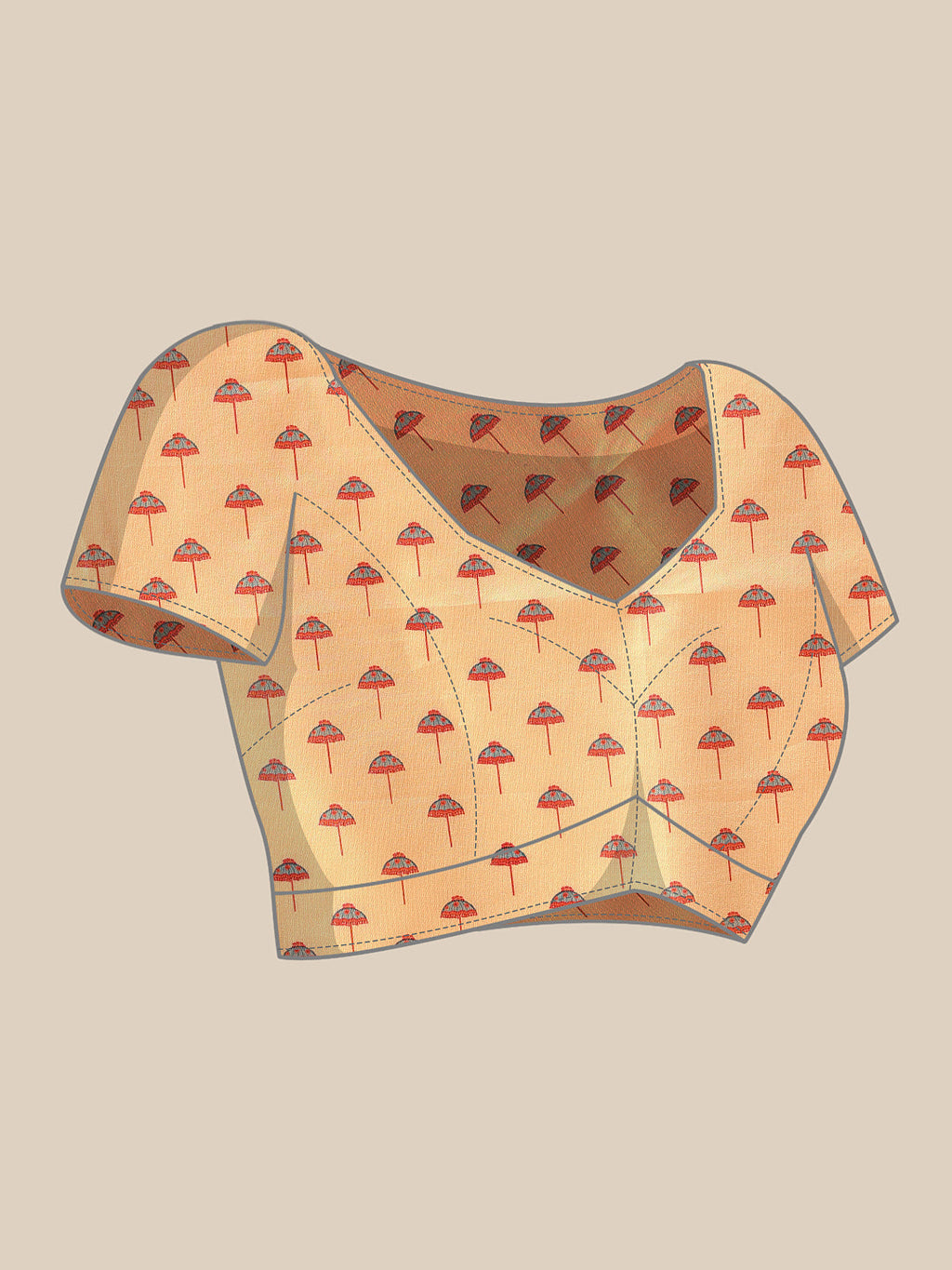 Beige Banarasi Art Silk Saree with Abstract Digital Prints