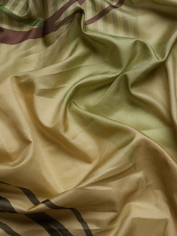 Multicolor Striped Tusser Silk Digital Print Saree