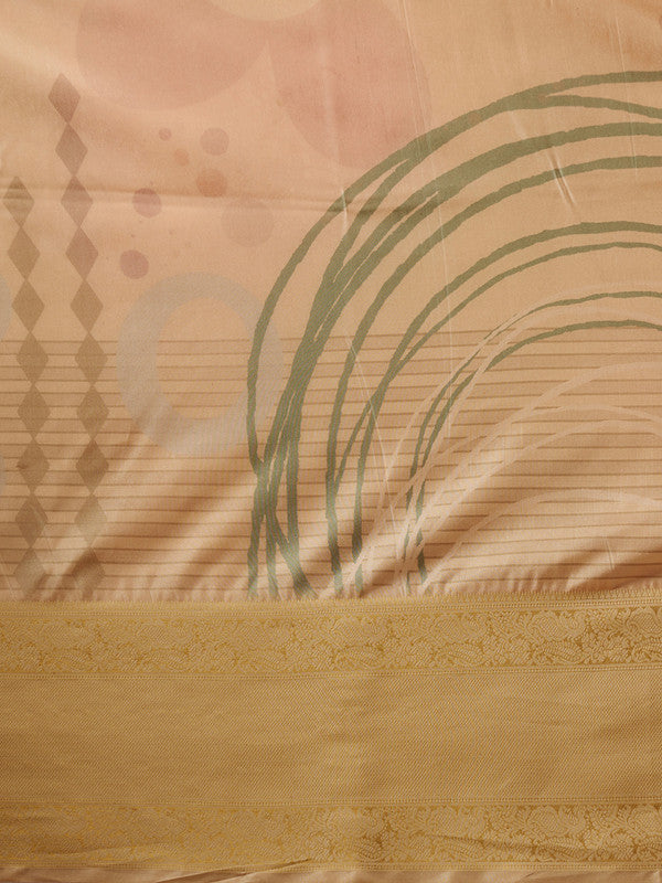 Multicolor Tusser Silk Striped Saree with Unstitched Blouse