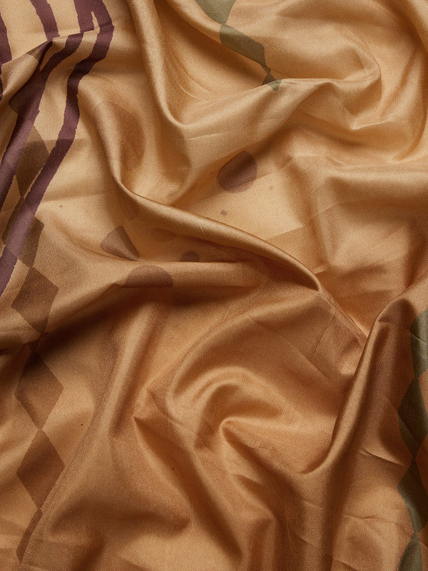 Multicolor Tusser Silk Striped Saree with Unstitched Blouse