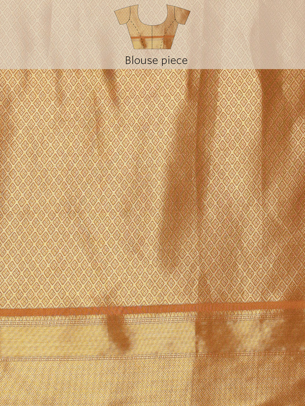 Blue Kanjeevaram Silk Floral Saree with Digital Print