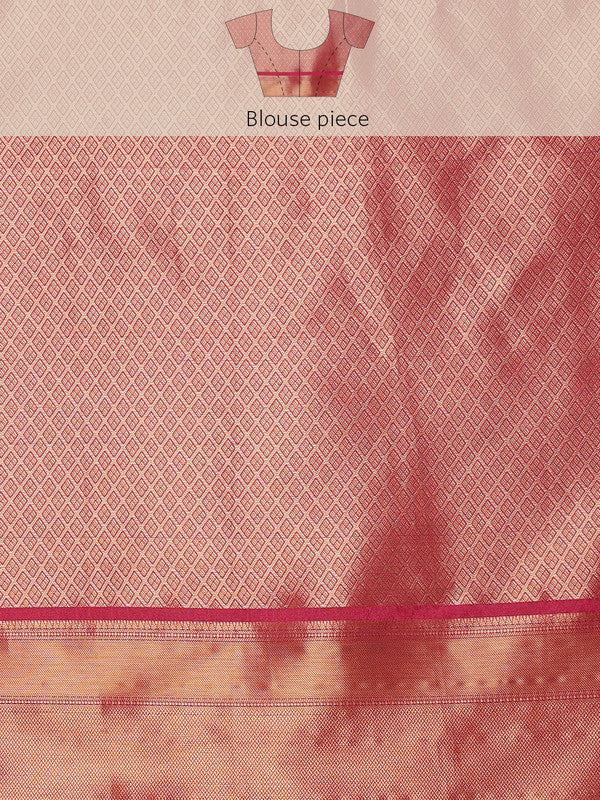 Olive Kanjeevaram Silk Floral Digital Print Saree with Unstitched Blouse