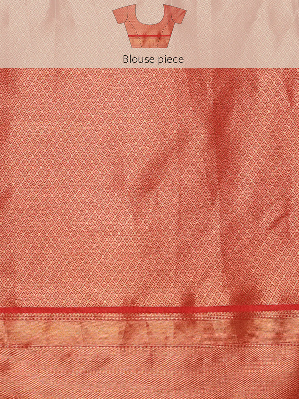 Turquoise Kanjeevaram Silk Digital Print Floral Saree with Blouse