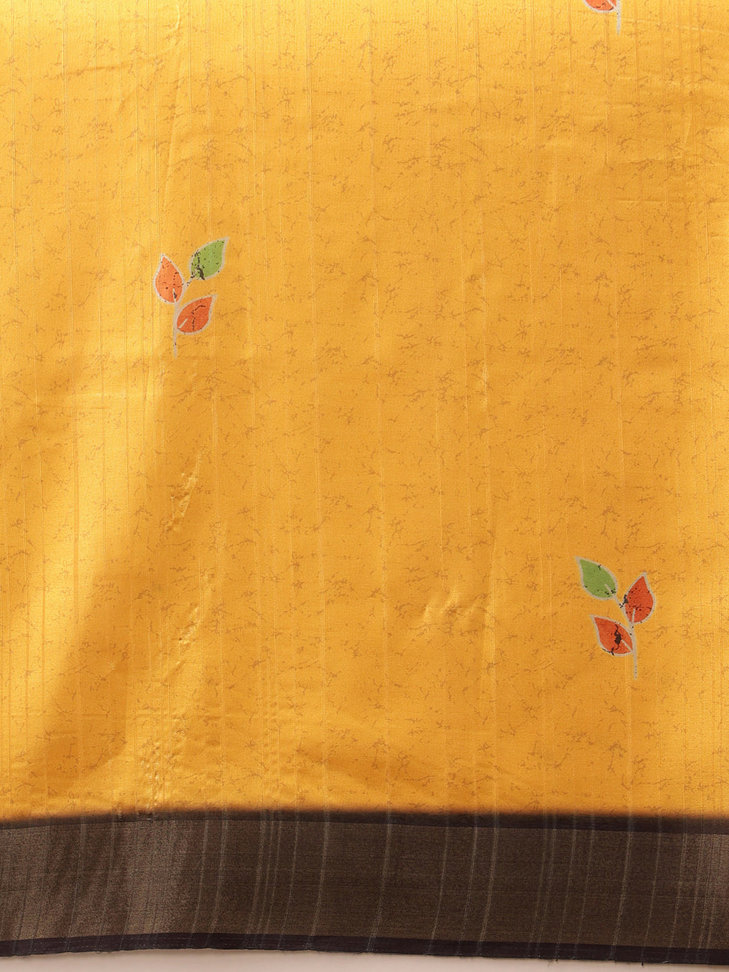 Mustard Ikkat Kotha Silk Saree with Floral Digital Print