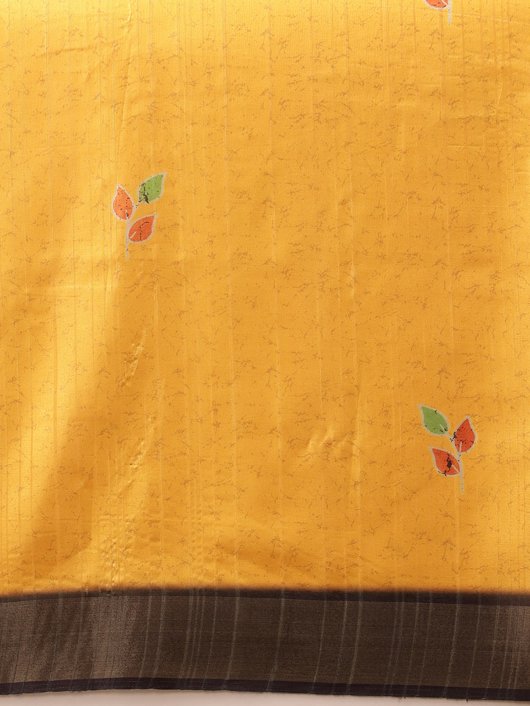 Mustard Ikkat Kotha Silk Saree with Floral Digital Print
