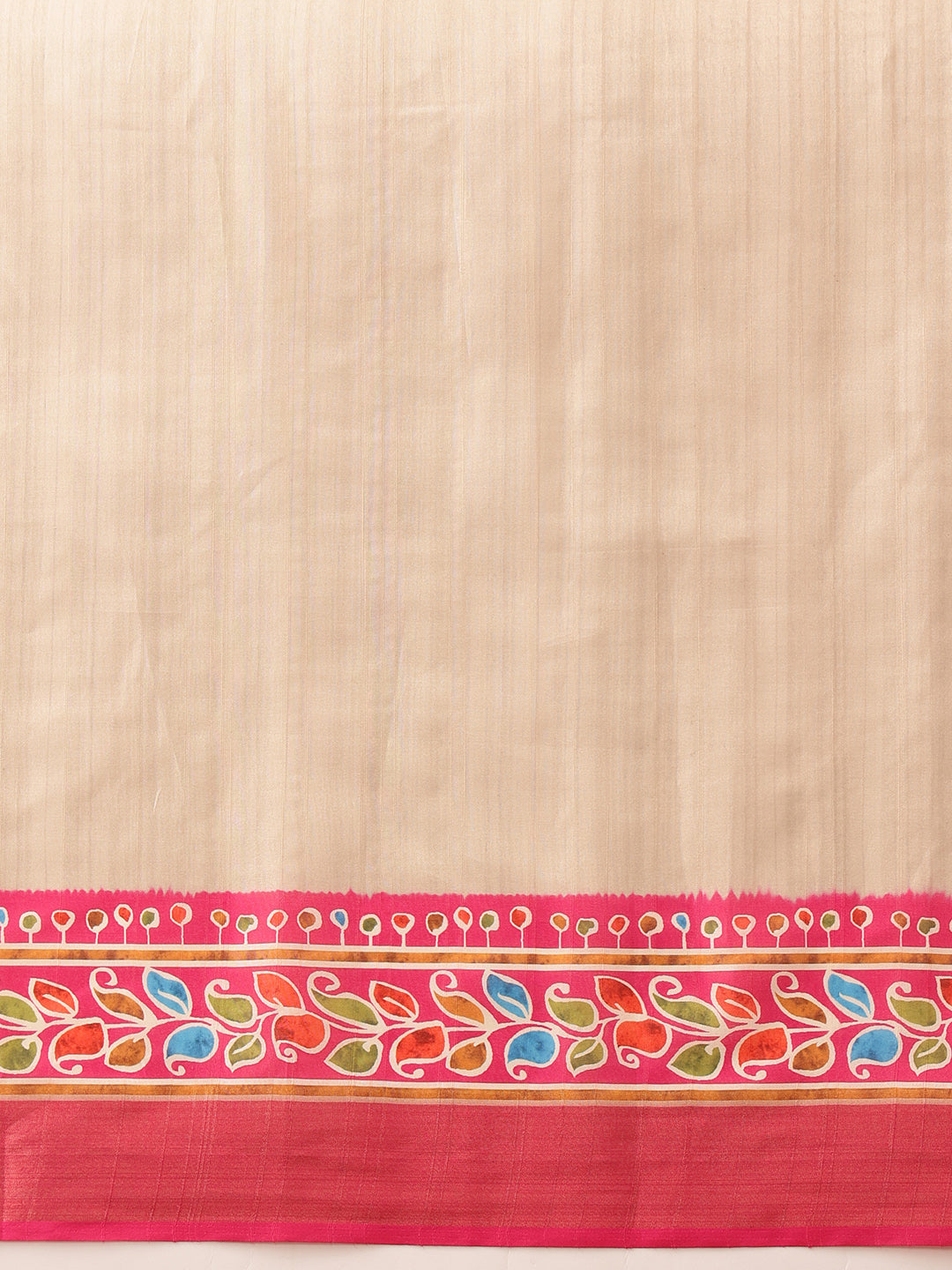 Beige Ikkat Kotha Silk Floral Digital Print Saree