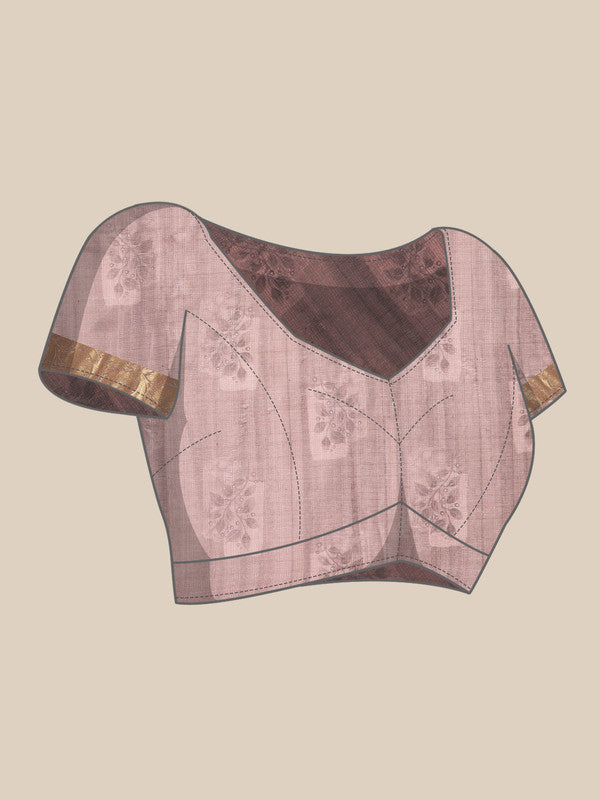 Gray Munga Silk Saree with Digital Print Kalamkari Patterns