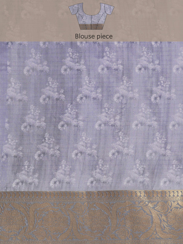 Olive Munga Silk Kalamkari Digital Print Saree with Blouse