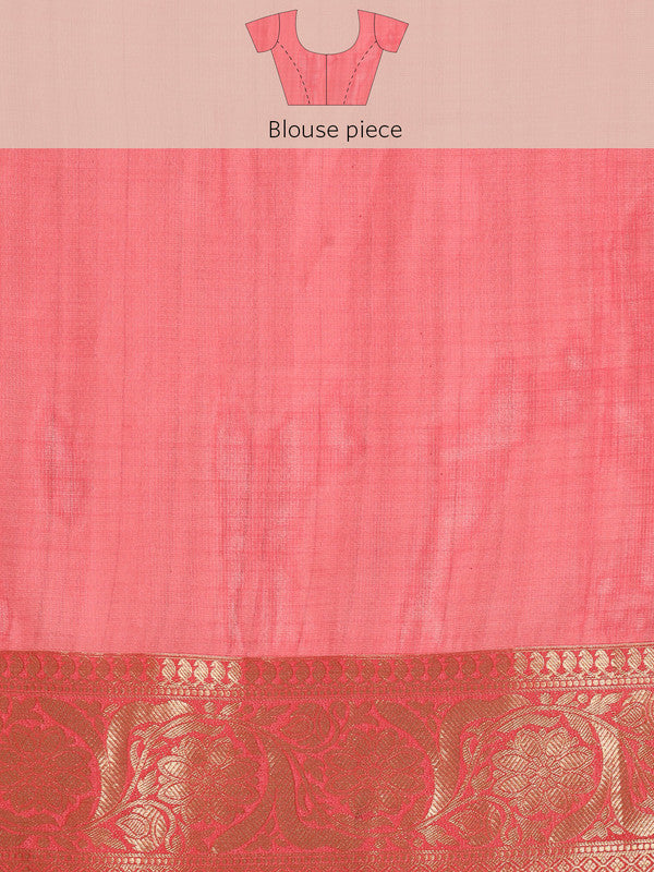 Green Munga Silk Animal Print Saree with Unstitched Blouse Piece