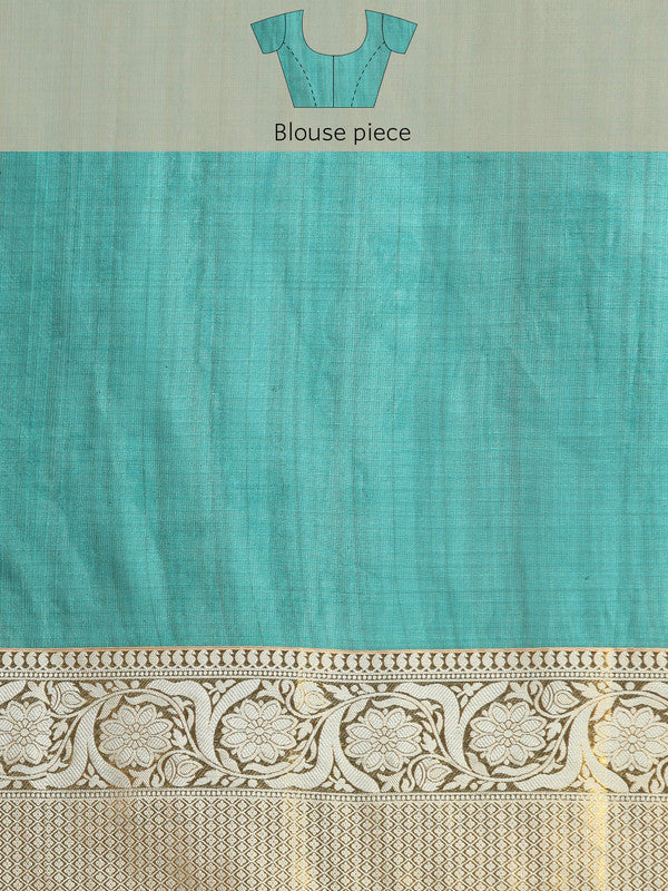 Gray Munga Silk Saree with Modern Animal Print