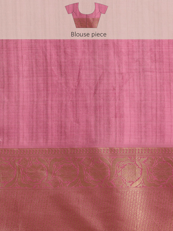 Beige Munga Silk Digital Animal Print Saree with Unstitched Blouse