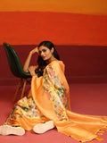 Multicolor silk blend floral saree with zari work and unstitched blouse piece