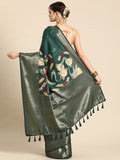 Green Kanchipuram Silk Floral Digital Print Saree with Blouse