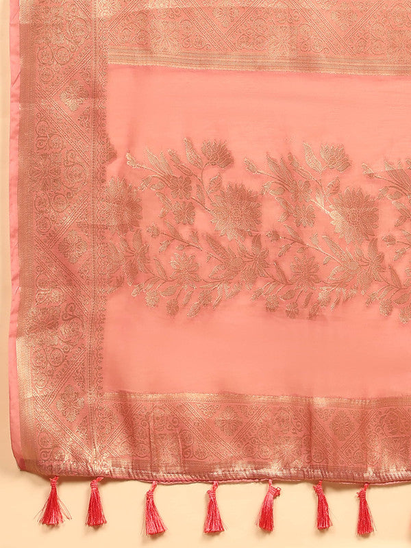 Multicolor Floral Cotton Blend Saree with Unstitched Blouse