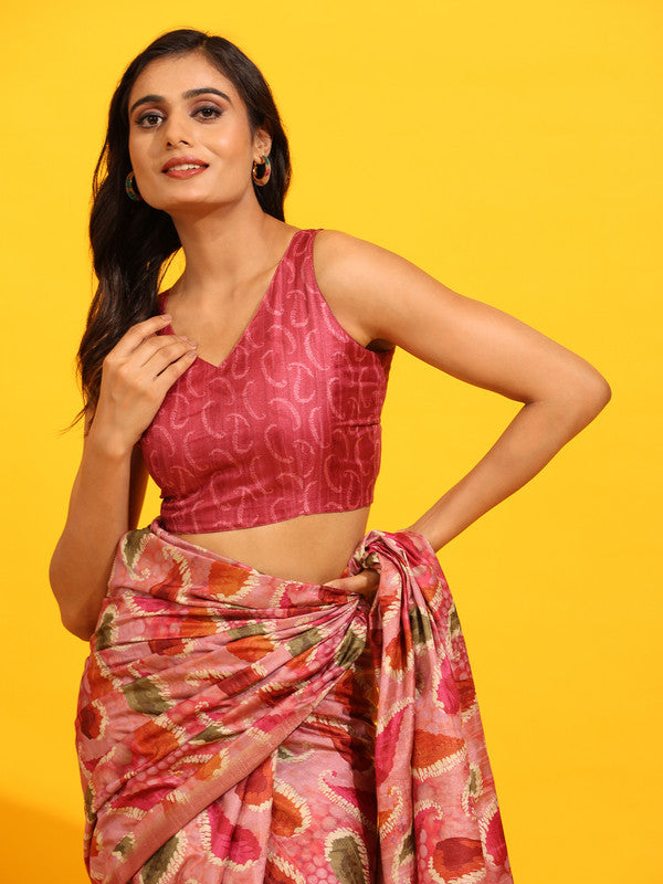Green Silk Blend Saree with Woven Zari Paisley Design