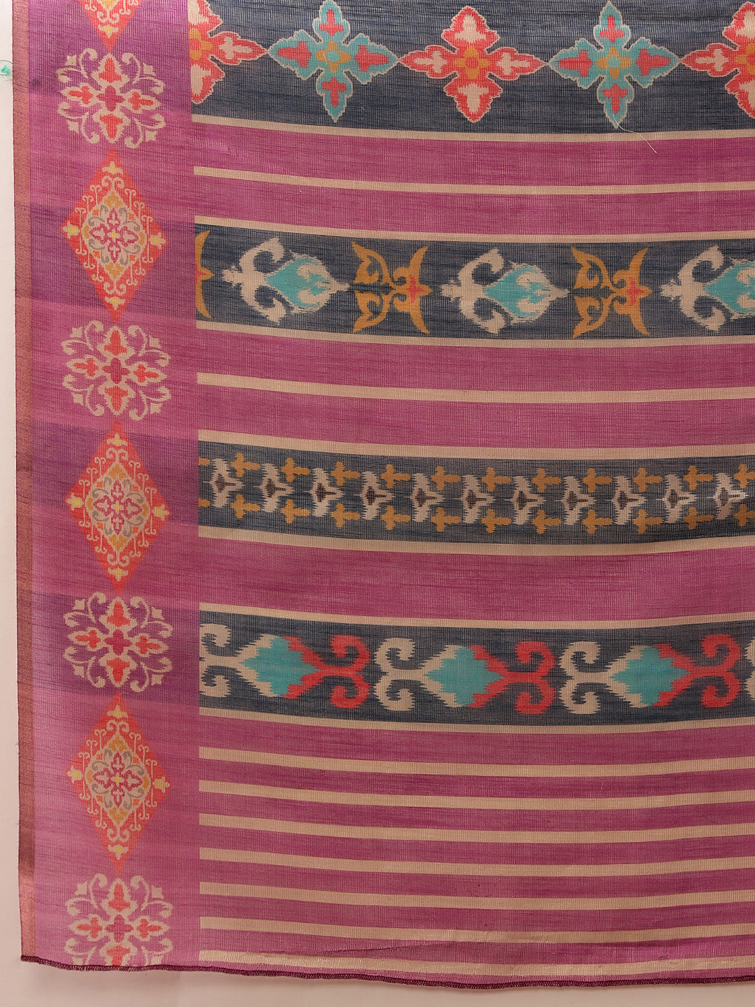 Purple Banarasi Silk Cotton Floral Digital Print Saree