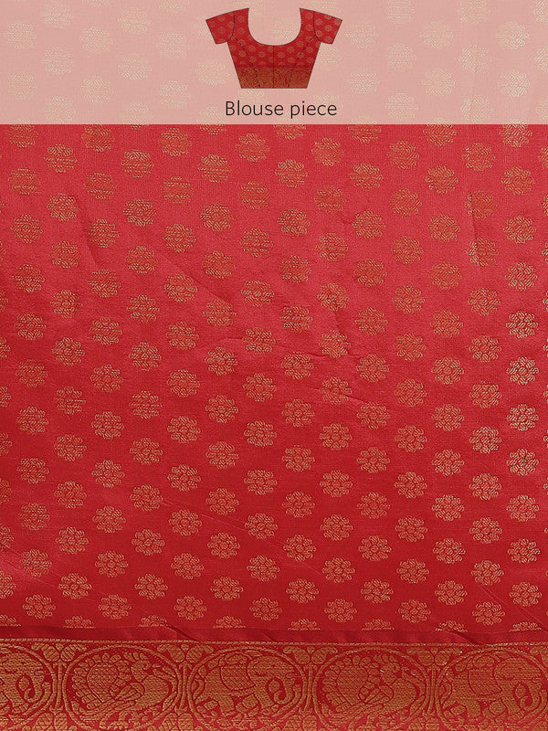 White Art Silk Printed Abstract Saree with Unstitched Blouse