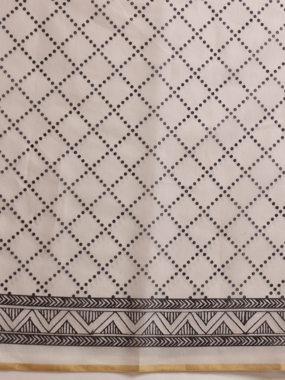 White Chanderi Cotton Blend Saree with Floral Digital Print