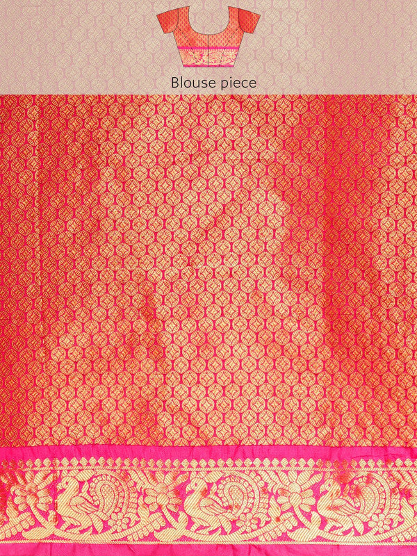Mustard Pure Silk Polka Dot Saree with Woven Zari Design