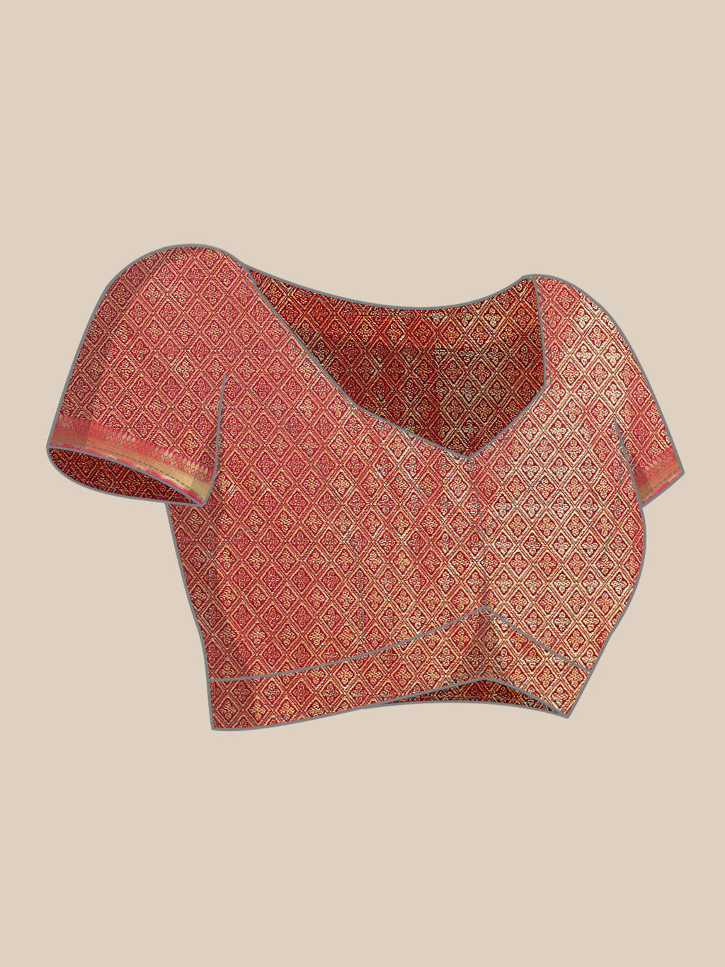 Gray Brocade Woven Zari Design Paisely Saree with Unstitched Blouse - Hiral Fashion