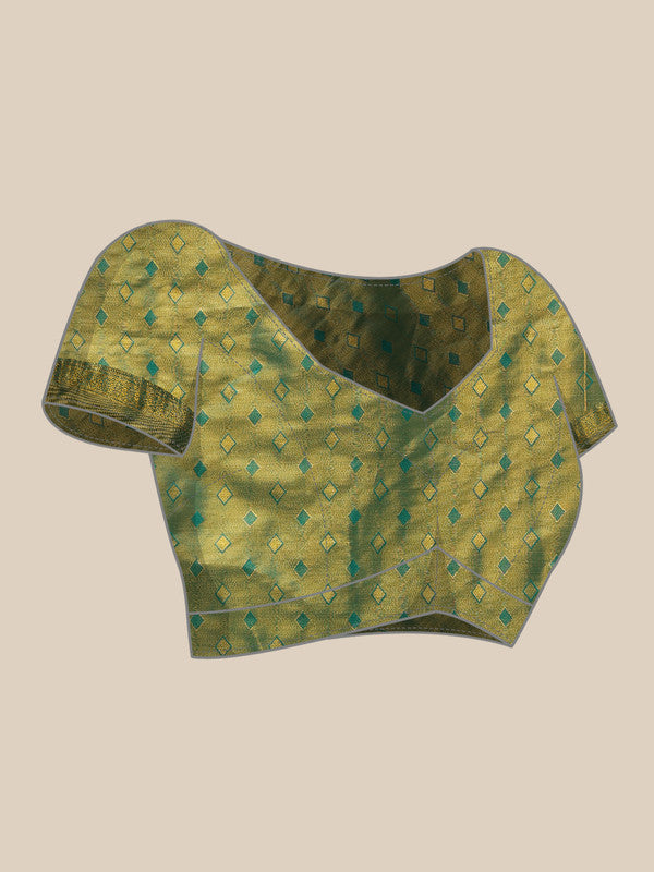 Multicolor Pure Silk Floral Saree with Zari Woven Design