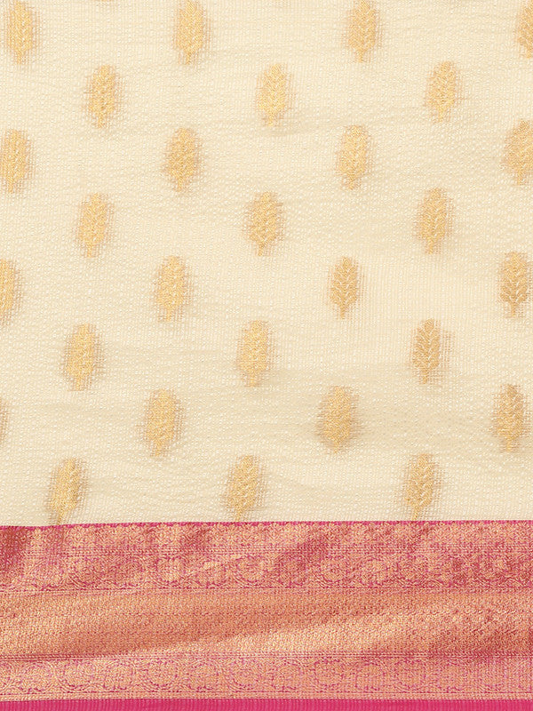 Yellow Tissue Silk Woven Zari Design Floral Saree with Blouse