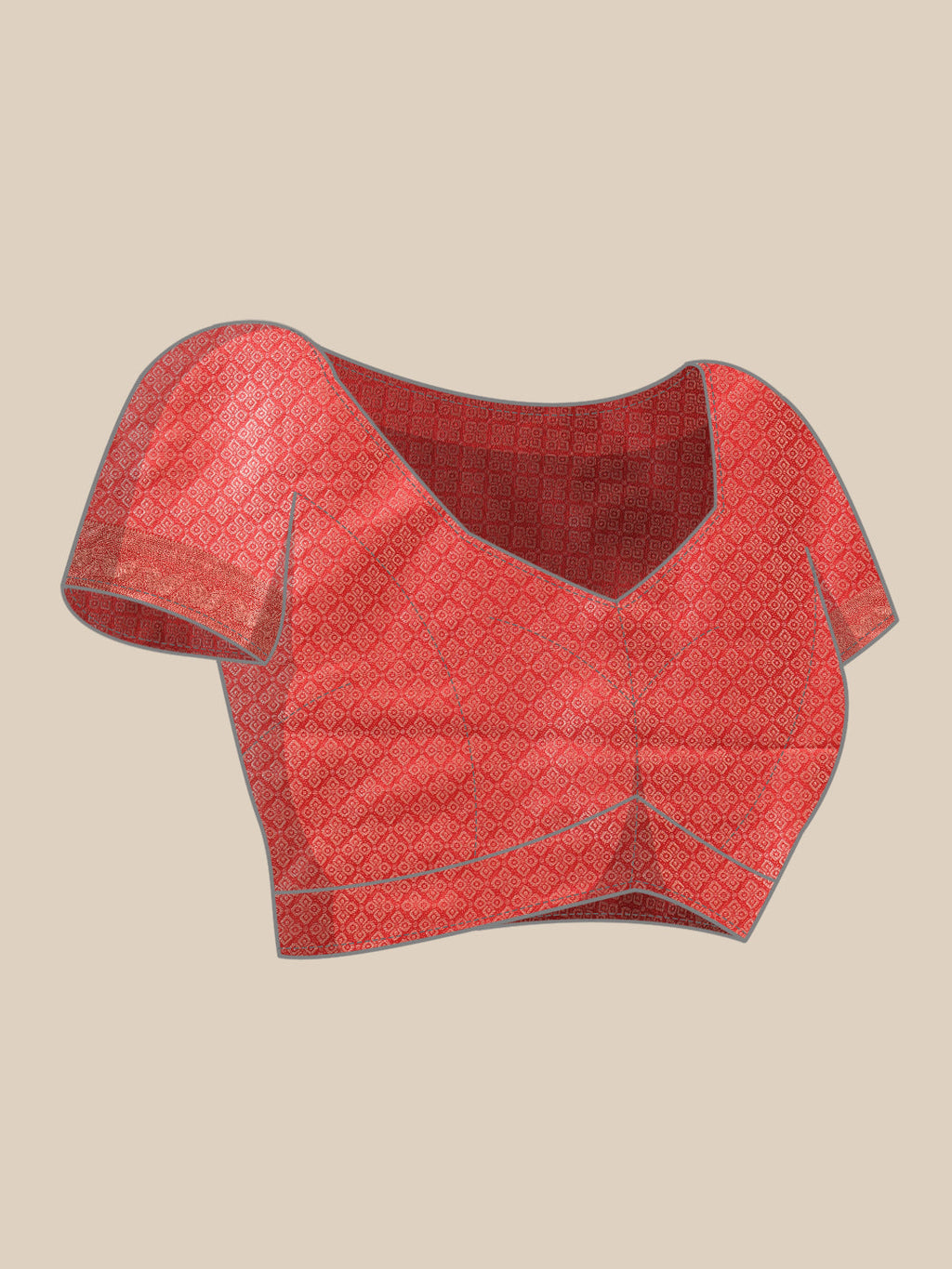 Red Banarasi Organza Silk Abstract Woven Design Saree