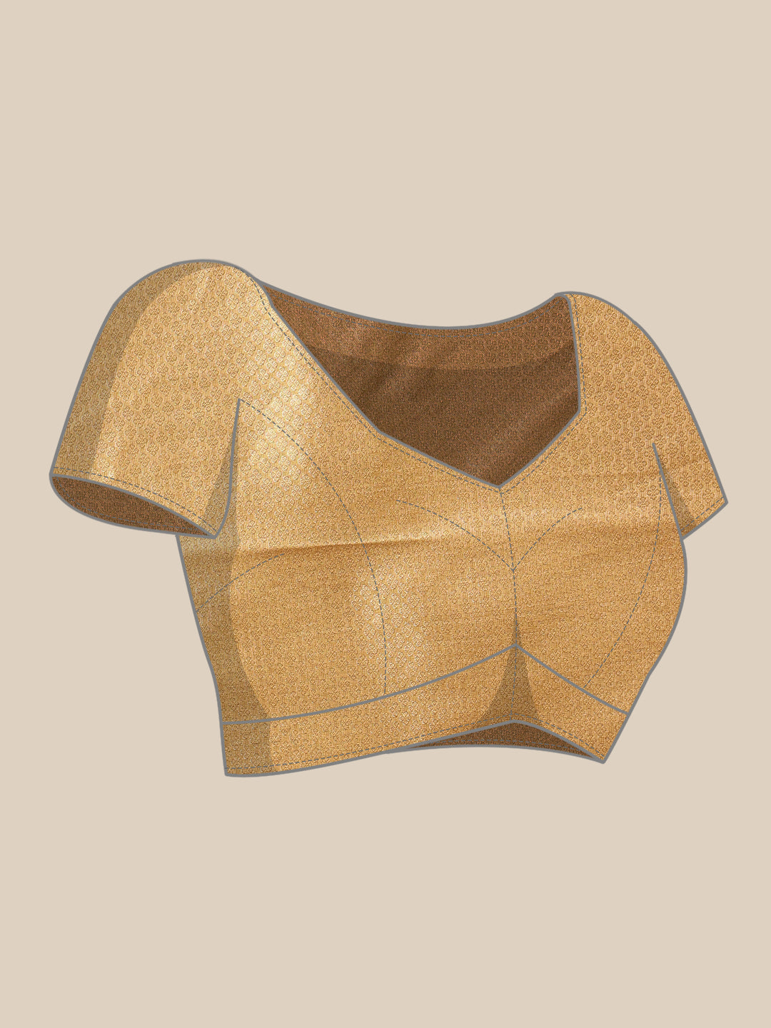Beige Kanjivaram Tissue Silk Saree with Floral Zari Weave