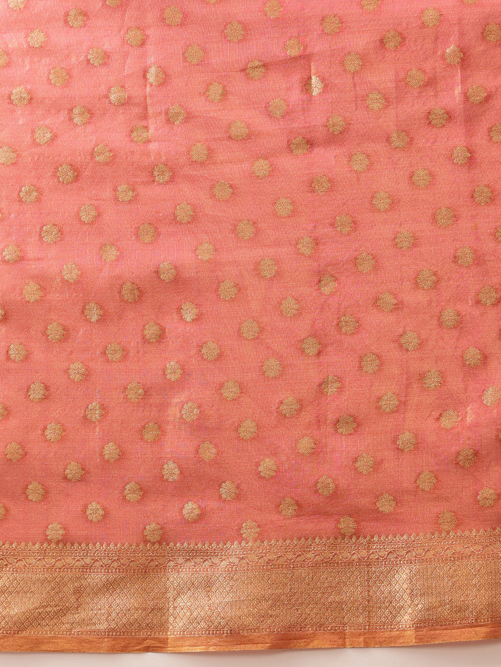 Pink Kanjivaram Tissue Silk Saree with Floral Zari Weave