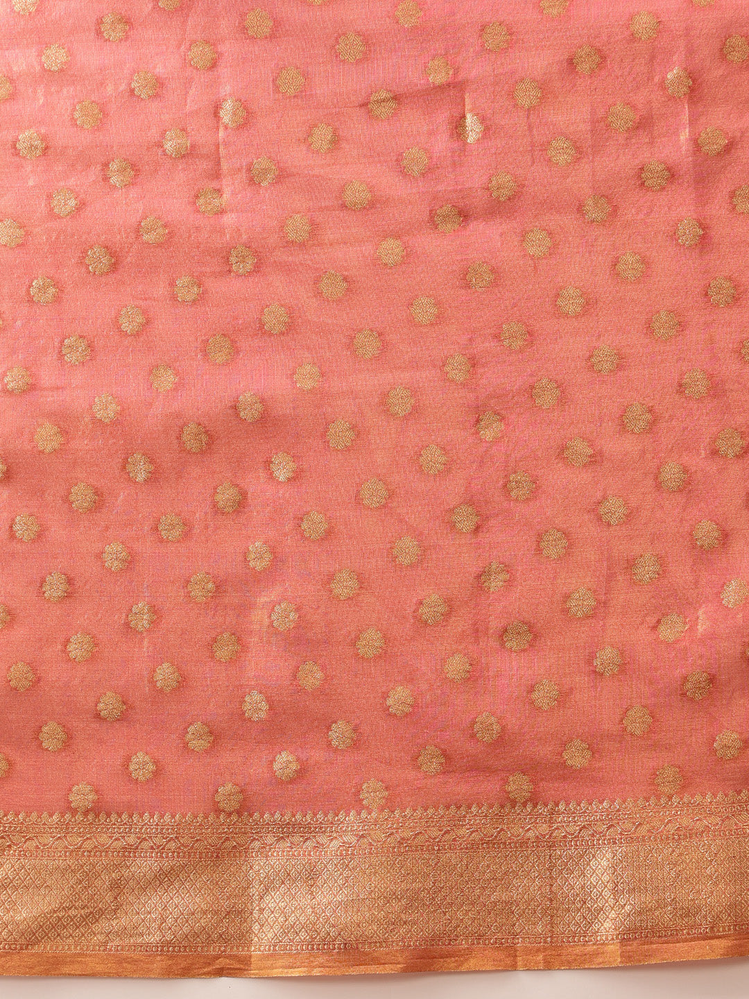 Pink Kanjivaram Tissue Silk Saree with Floral Zari Weave