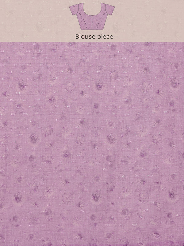Lavender Cotton Blend Saree with Abstract Digital Print
