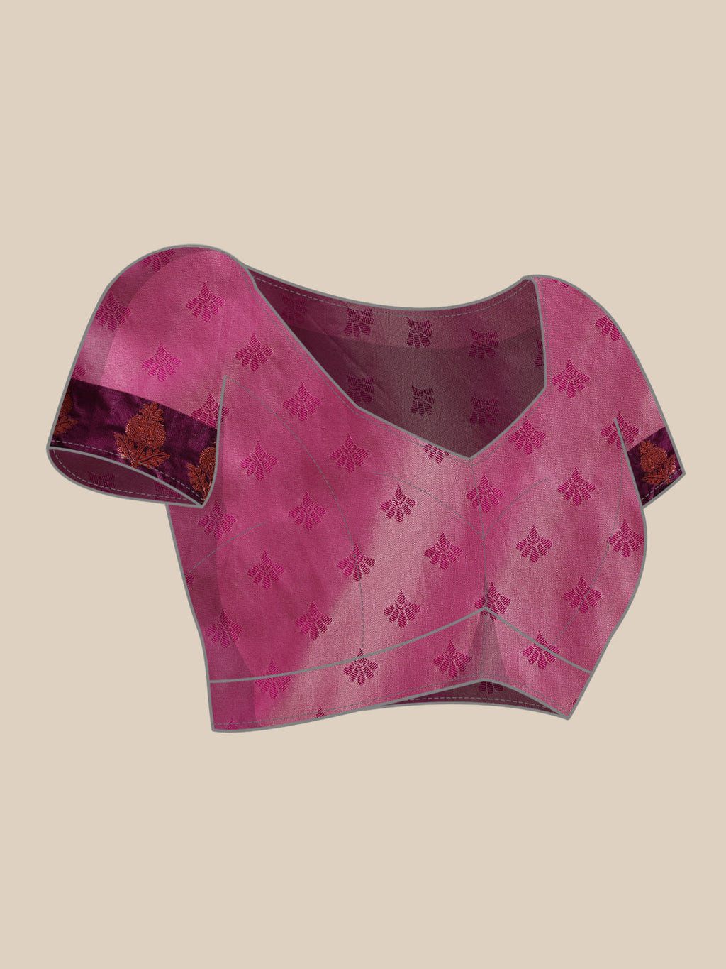 Lavender Banarasi Silk Saree with Elegant Floral Woven Design