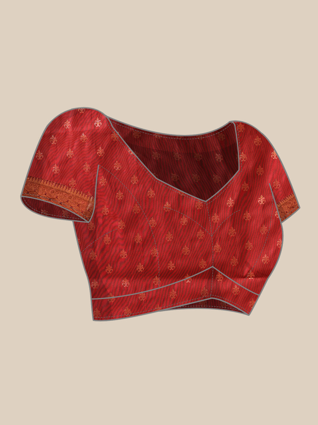 Peach Banarasi Silk Floral Woven Saree