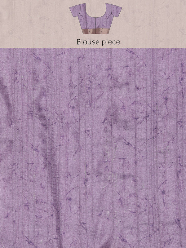 Lavender Floral Digital Print Silk Blend Saree with Unstitched Blouse