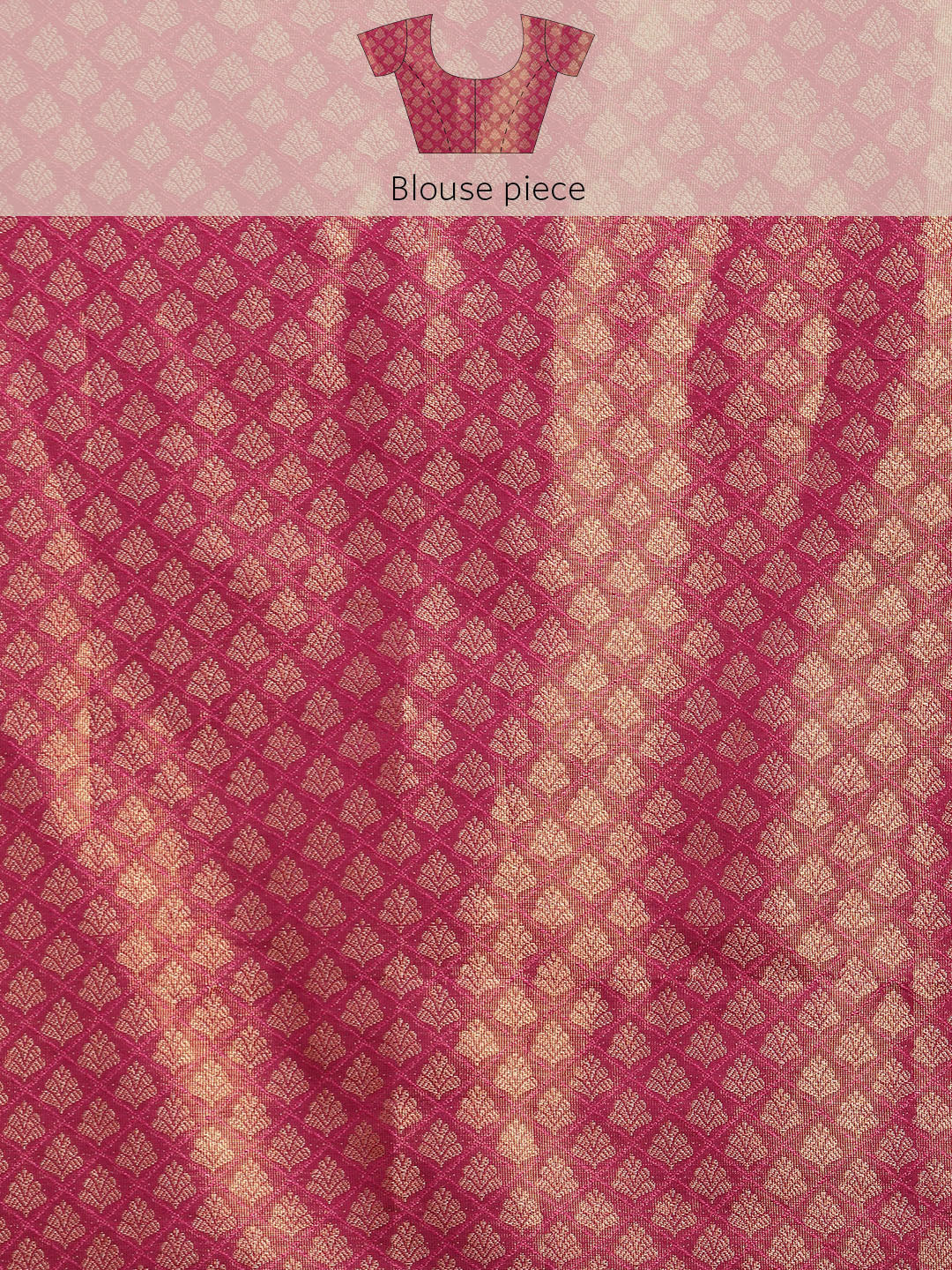 Purple Brocade Zari Woven Floral Saree with Blouse Piece