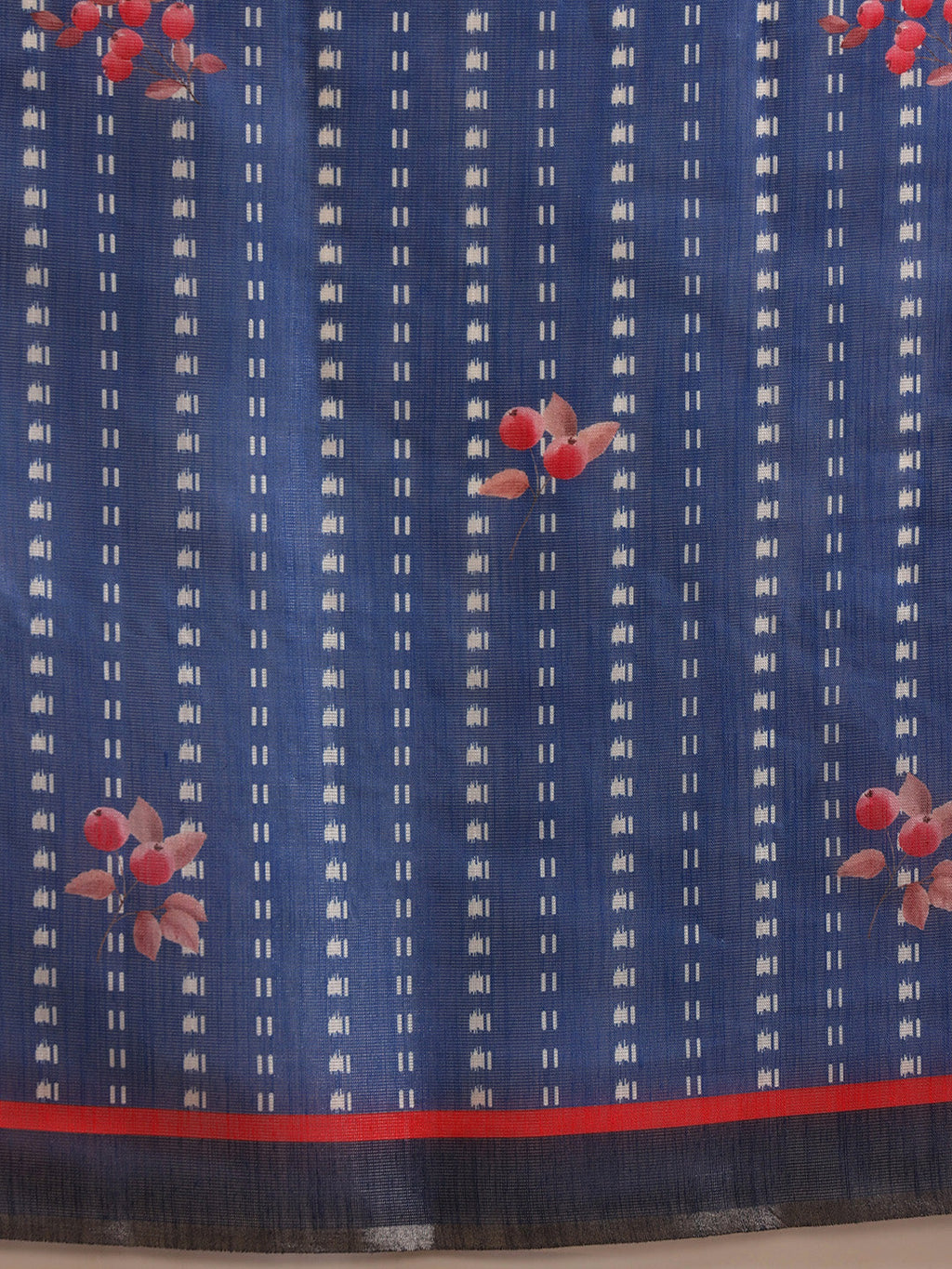 Navy Blue Bollywood Cotton Tissue Floral Digital Printed Saree