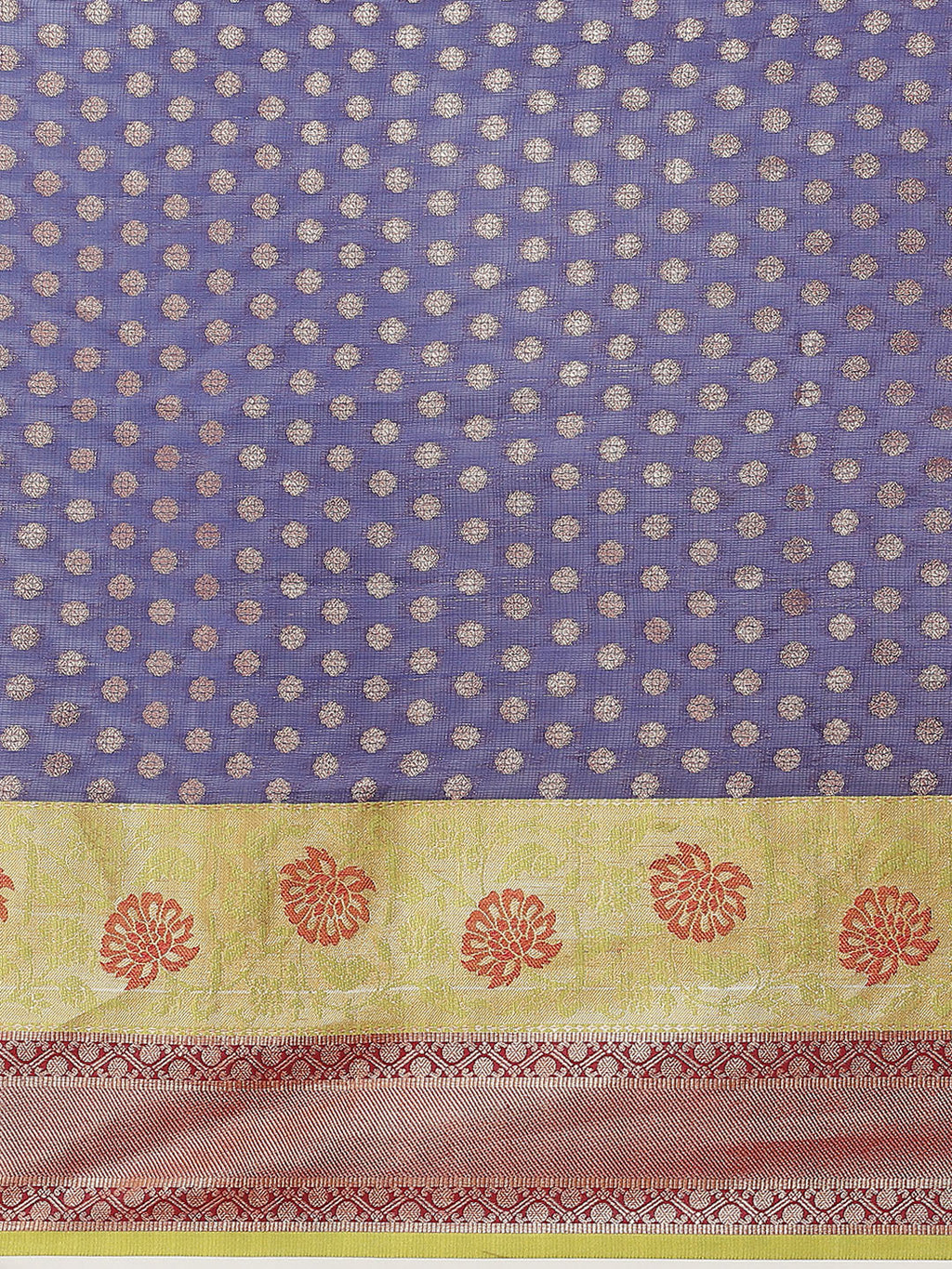 Navy Blue Kanjeevaram Art Silk Saree with Woven Design
