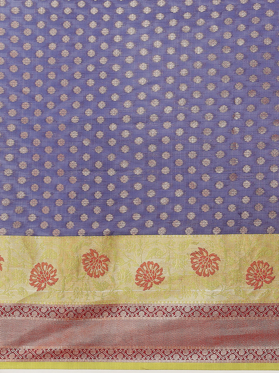 Navy Blue Kanjeevaram Art Silk Saree with Woven Design