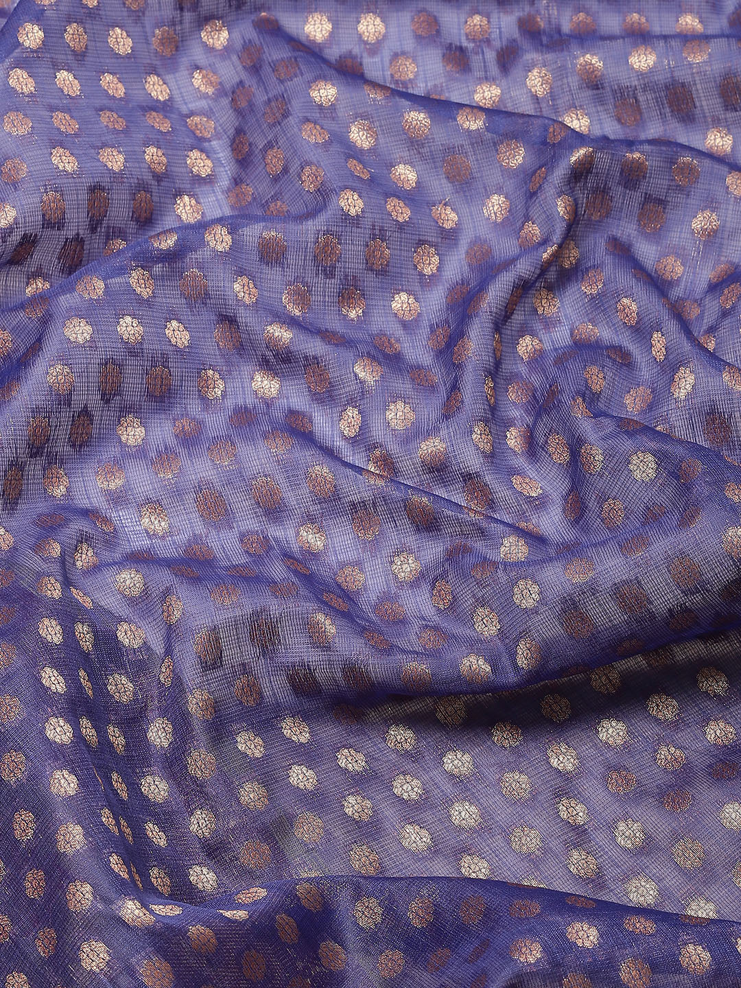 Navy Blue Kanjeevaram Art Silk Saree with Woven Design