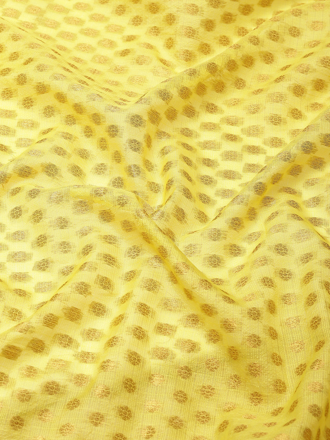 Yellow Kanjeevaram Art Silk Saree with Woven Design