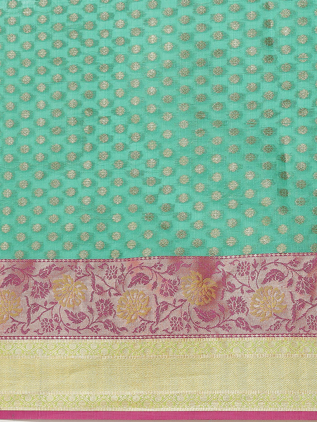 Green Kanjeevaram Art Silk Saree with Rich Woven Design