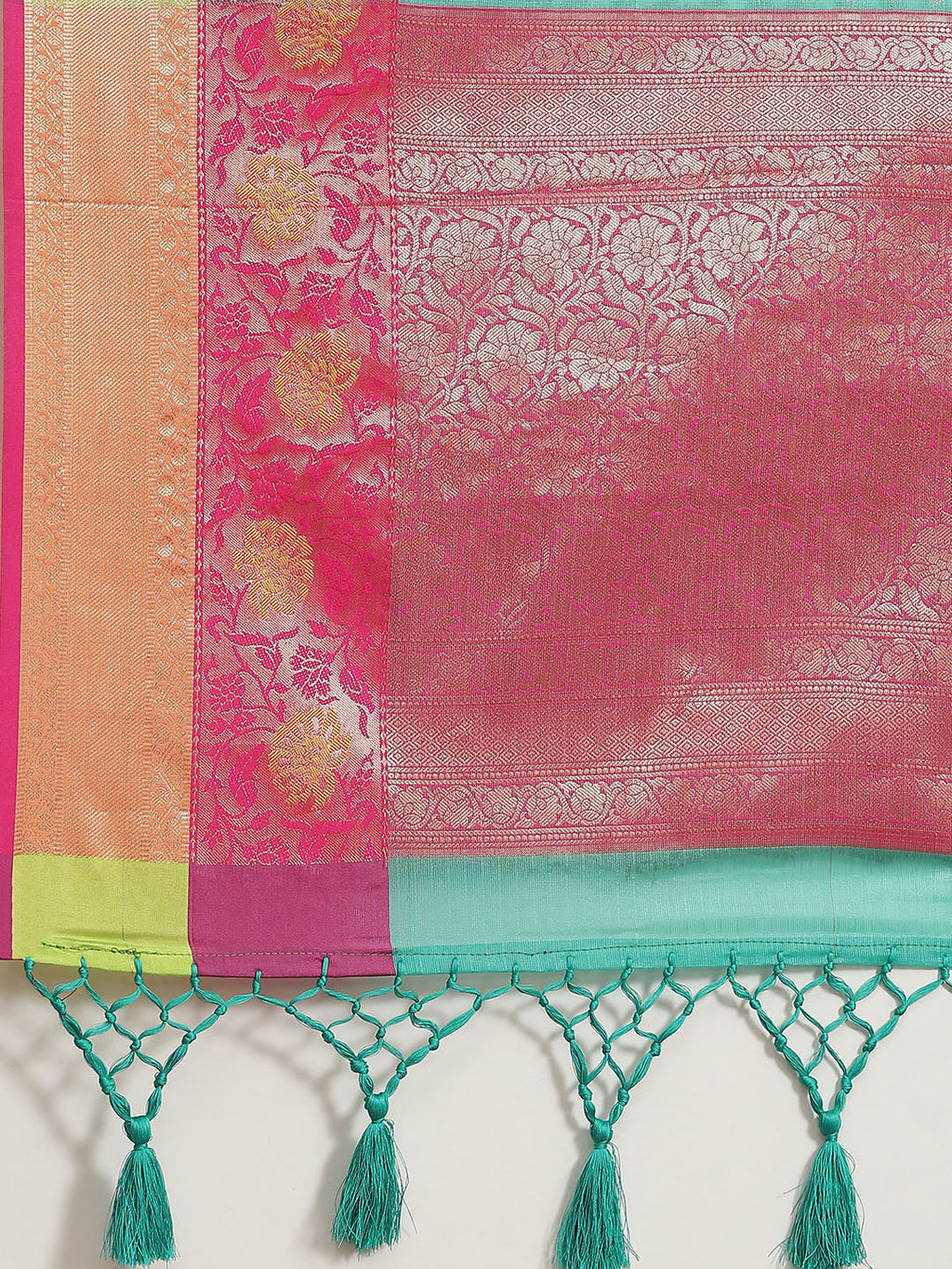 Green Kanjeevaram Art Silk Saree with Rich Woven Design