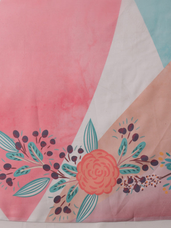 Multicolor Polyester Digital Print Floral Saree