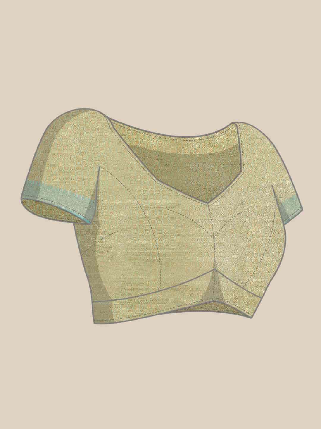 Beige Kanjeevaram Art Silk Floral Woven Design Saree