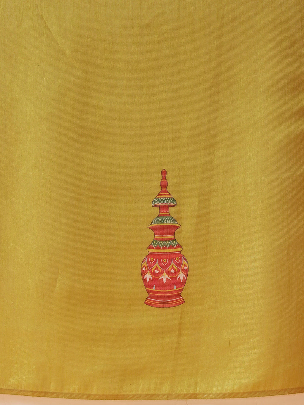 Mustard Cotton Silk Saree with Kalamkari Digital Print