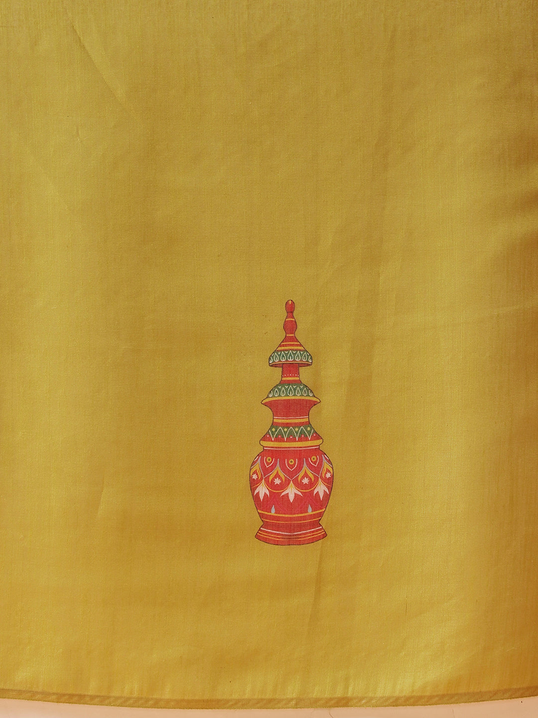 Mustard Cotton Silk Saree with Kalamkari Digital Print