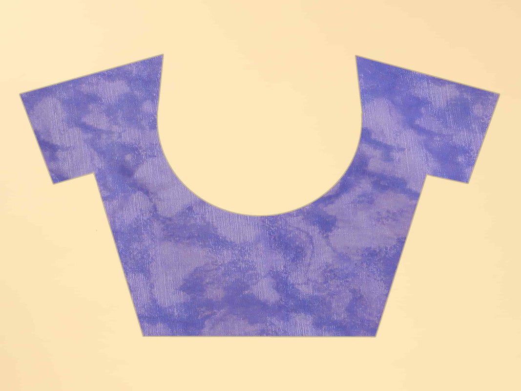 Purple Cotton Blend Tie and Dye Saree with Unstitched Blouse
